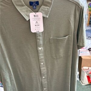 George Men's Olive Button-Down Shirt